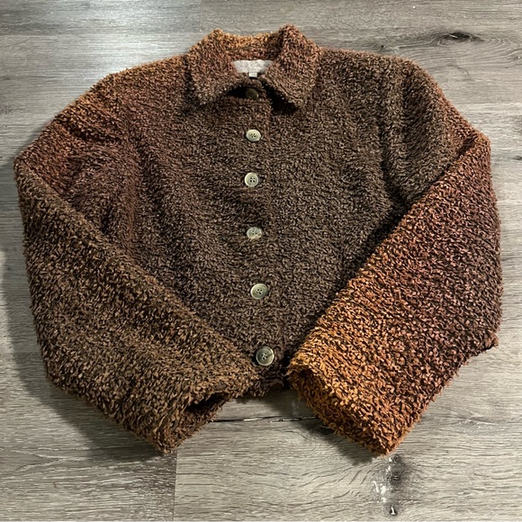 Vintage Earl Rutenberg Collection Brown Textured Jacket Small Artsy Contemporary - Picture 2 of 16